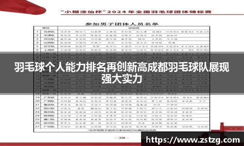 羽毛球个人能力排名再创新高成都羽毛球队展现强大实力